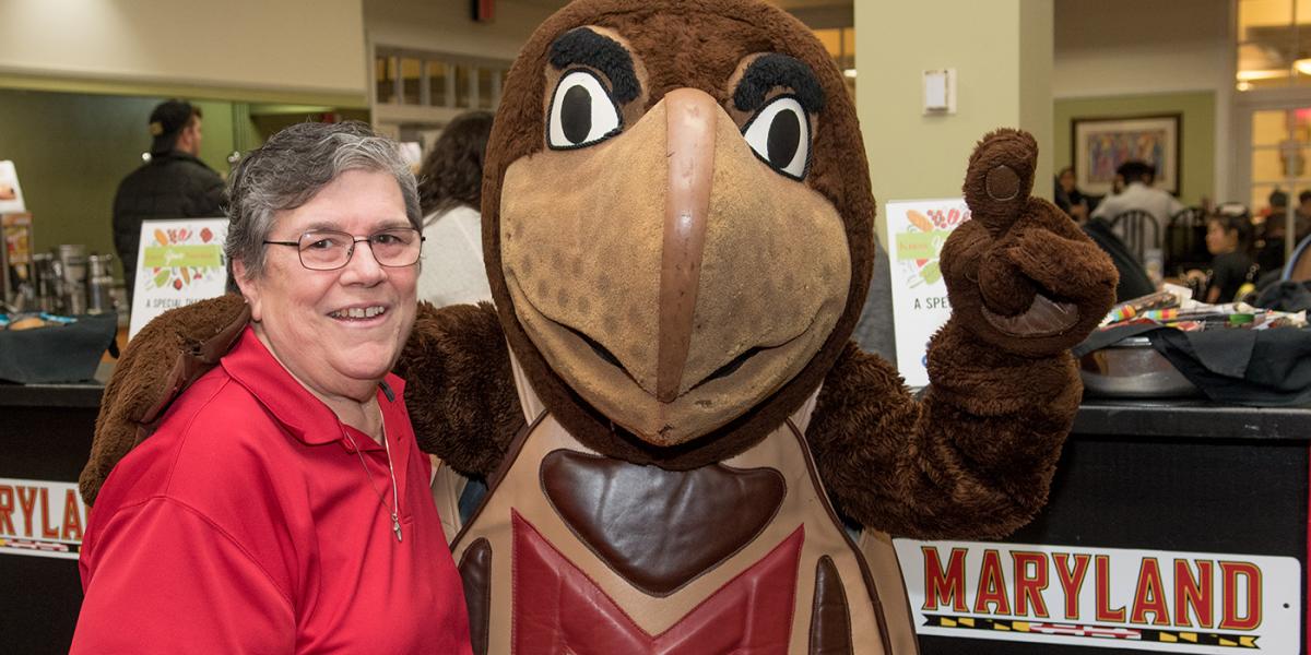 Sister Maureen Schrimpe and Testudo