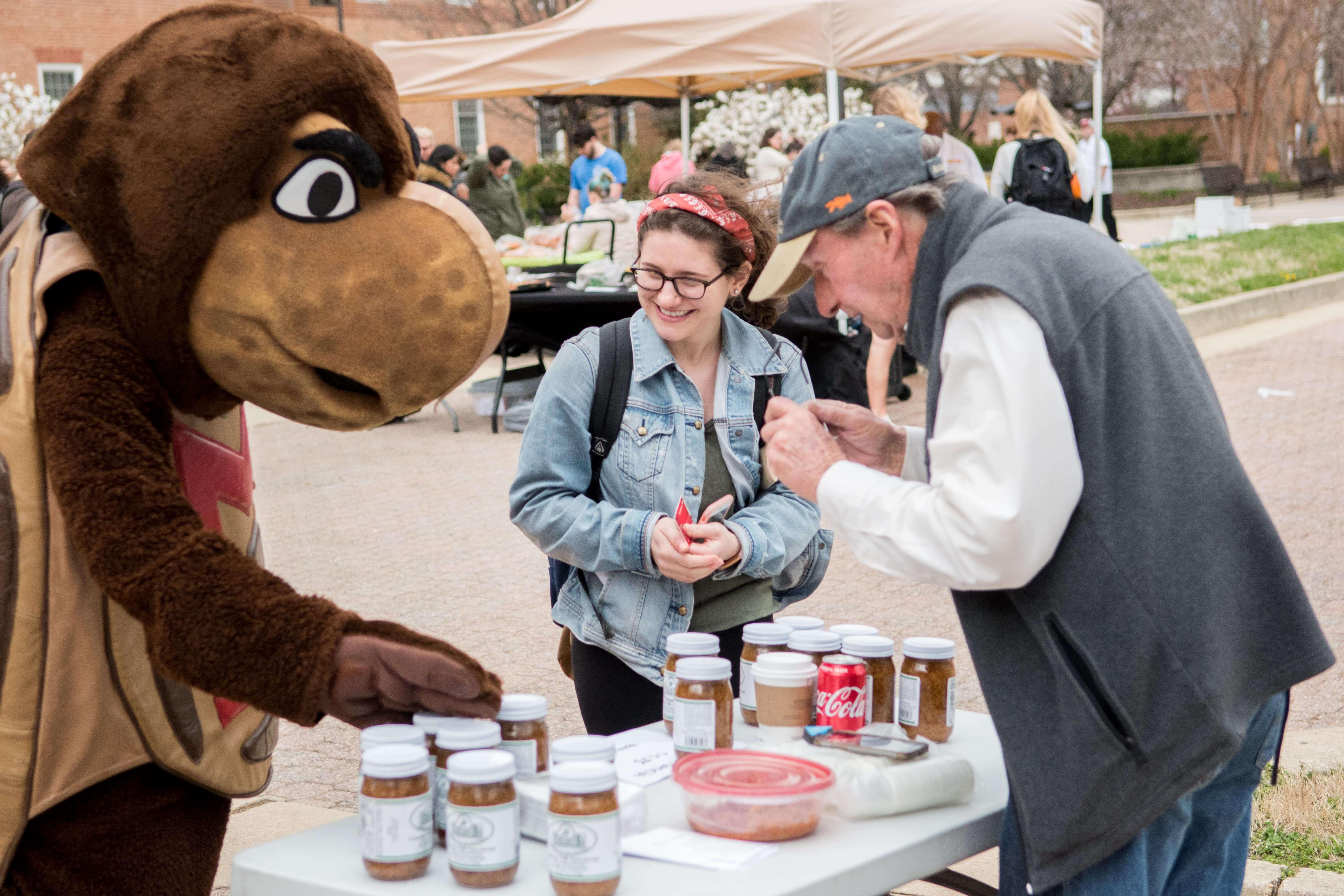 Testudo with Farmers Market Vendors